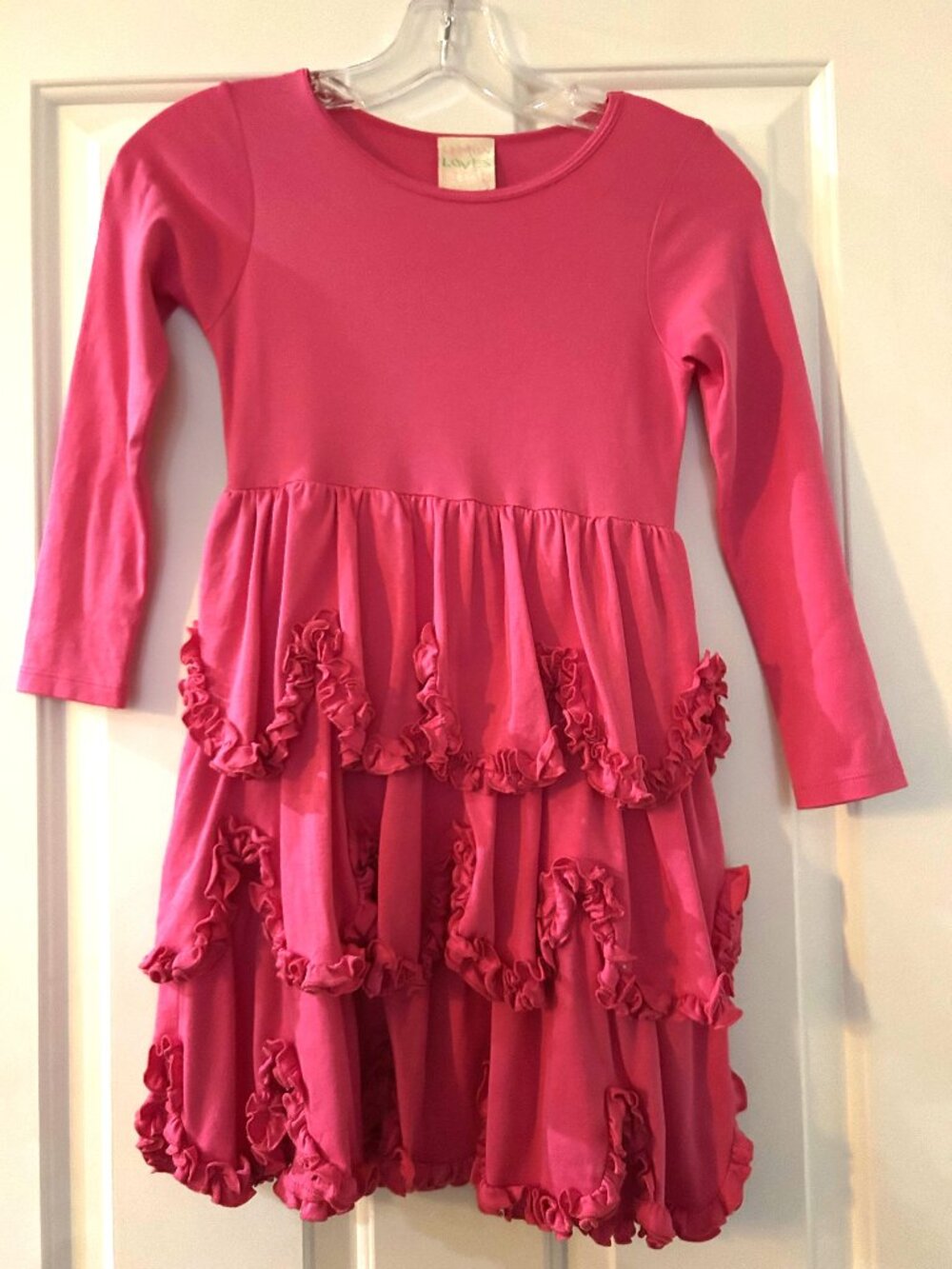 Lemon Loves Lime - Pink Frilly Dress - Size 7 Girls